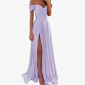 Women's Off Shoulder Satin Dress